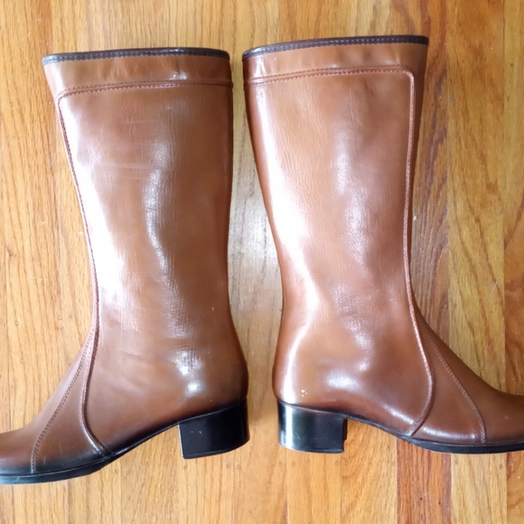 MOULDED CONSTRUCTION BOOTS BROWN ZIP UP MID-CALF size 8 - Picture 3 of 10